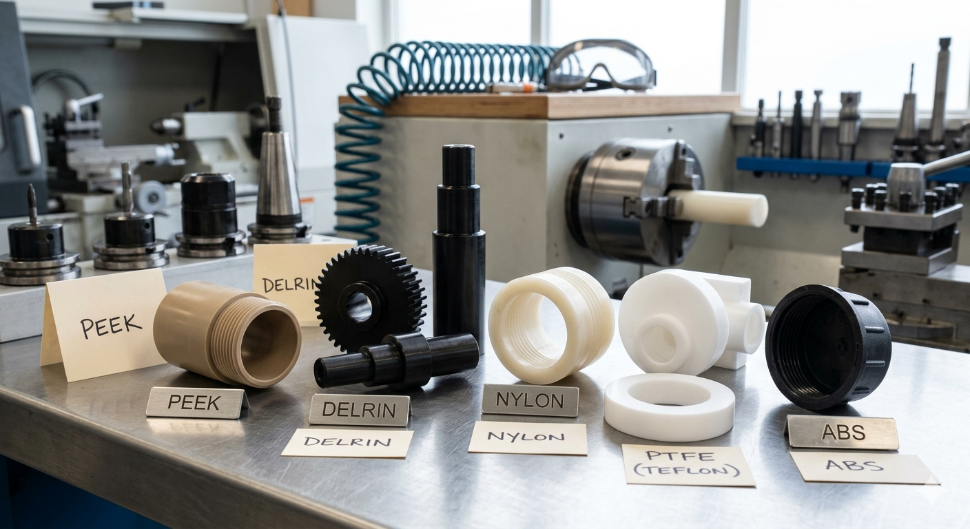 ABS, PEEK, Delrin, PTFE (Teflon) & Nylon and other Engineering Plastics.